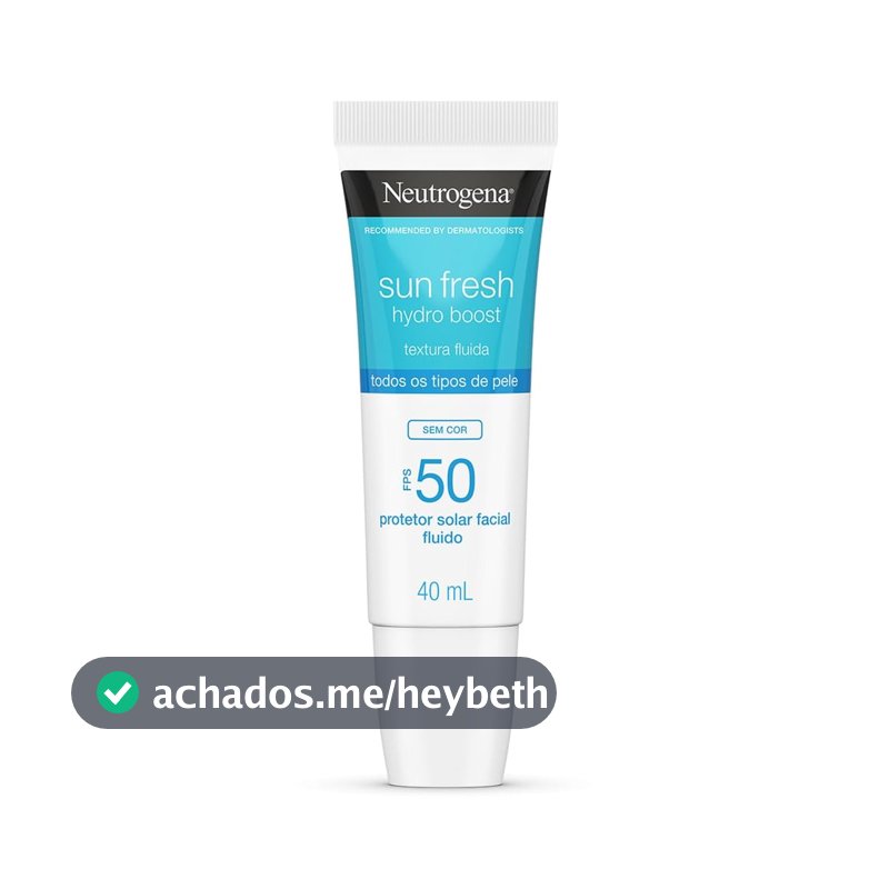 Protetor Solar Facial Neutrogena Sun Fresh Hydro Boost, Sem Cor, FPS 50, 40ml