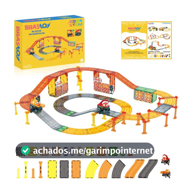 Brastoy Blocos de Montar Magnéticos Construção STEM Brinquedos Infantil 100 Peças