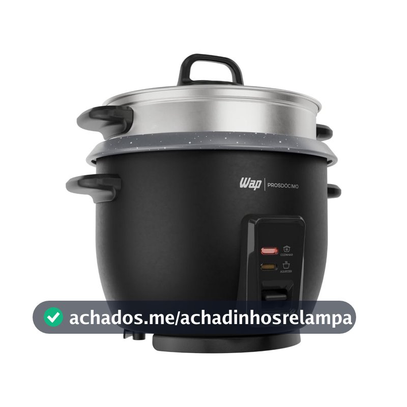 WAP Panela de Arroz Elétrica WRC1000 2 em 1, Suporte para Cozimento de Legumes à Vapor e Desligamento Automático 220V