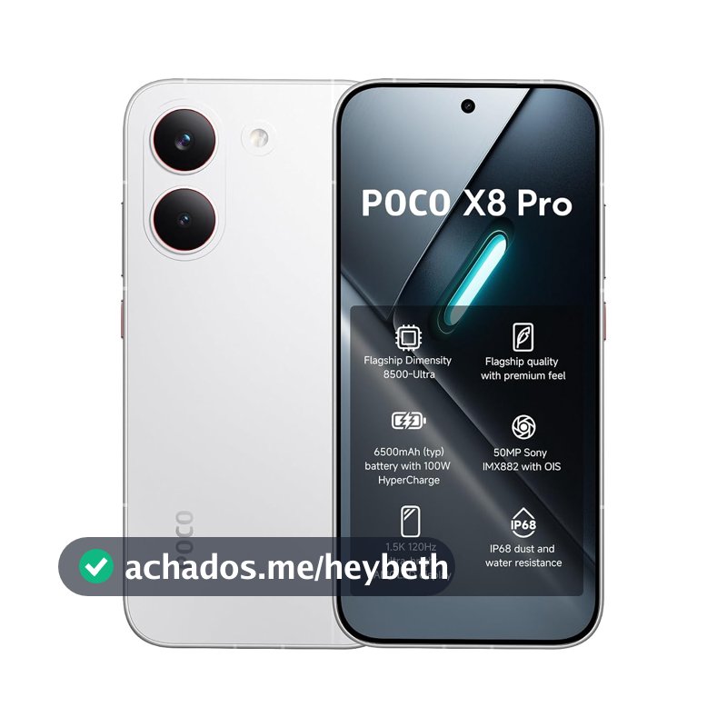 Smartphone Poco X8 Pro 512GB 12GB RAM - Branco