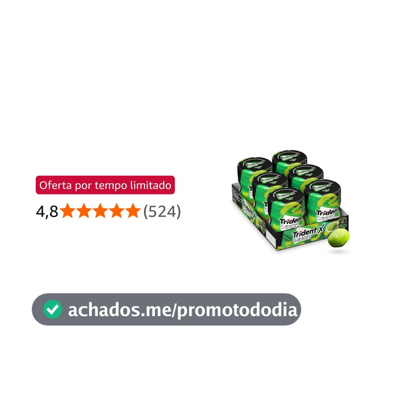 Chiclete Trident X Gamers Citrus Mix - Caixa com 6 unid de 48,3g