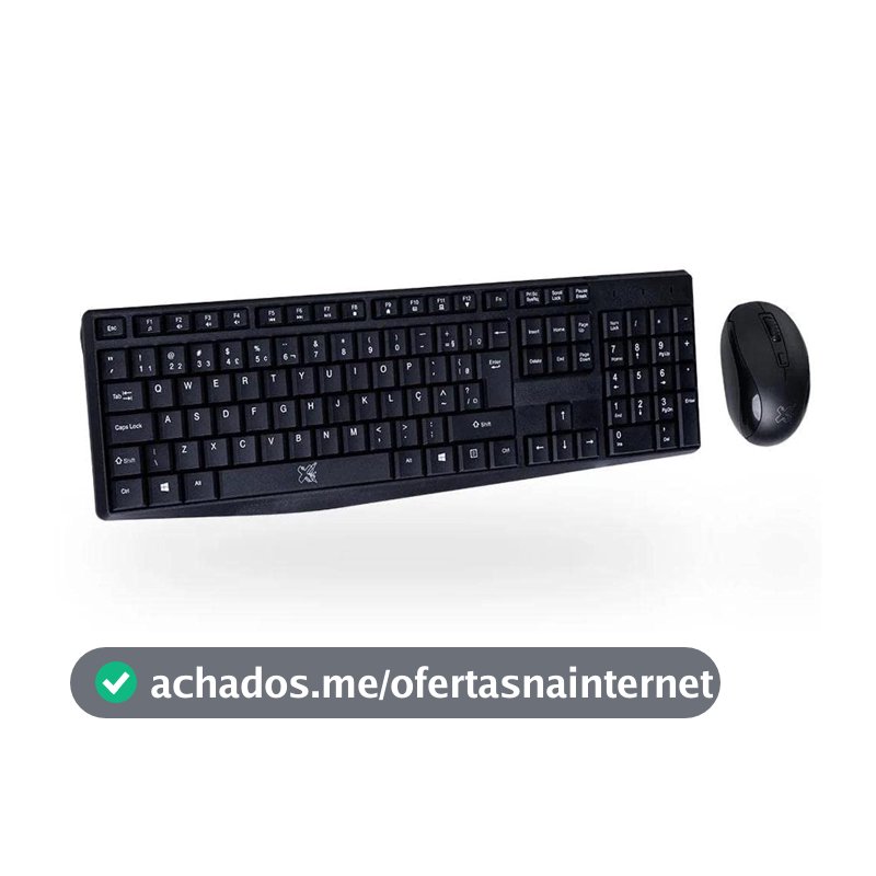 Maxprint Kit Teclado e Mouse Sem Fio Arteck Preto Conexão USB Compatível c/ Computador Pessoal, Notebook