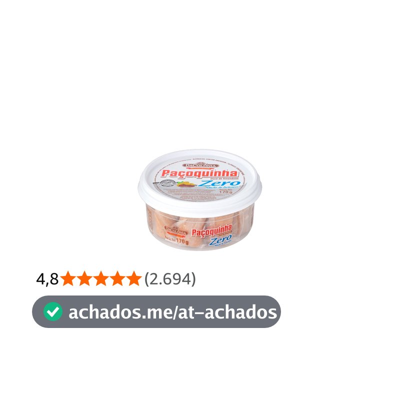 DaColônia Paçoquinha Rolha Zero Açúcar 170g