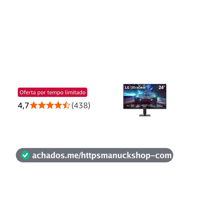 LG UltraGear Monitor Gamer 24" IPS 144Hz (O/C) 1ms (MBR) Full HD (1920x1080) HDR10 NVIDIA G-SYNC AMD FreeSync, Preto - 24G411A