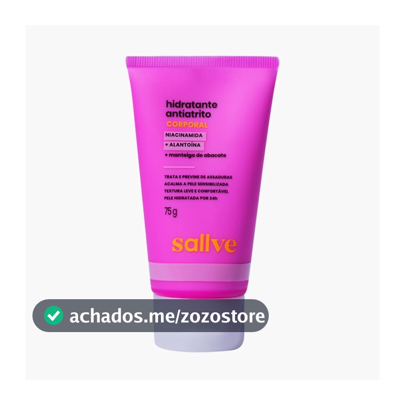 Sallve Hidratante Antiatrito 75G - Niacinamida Alantoína