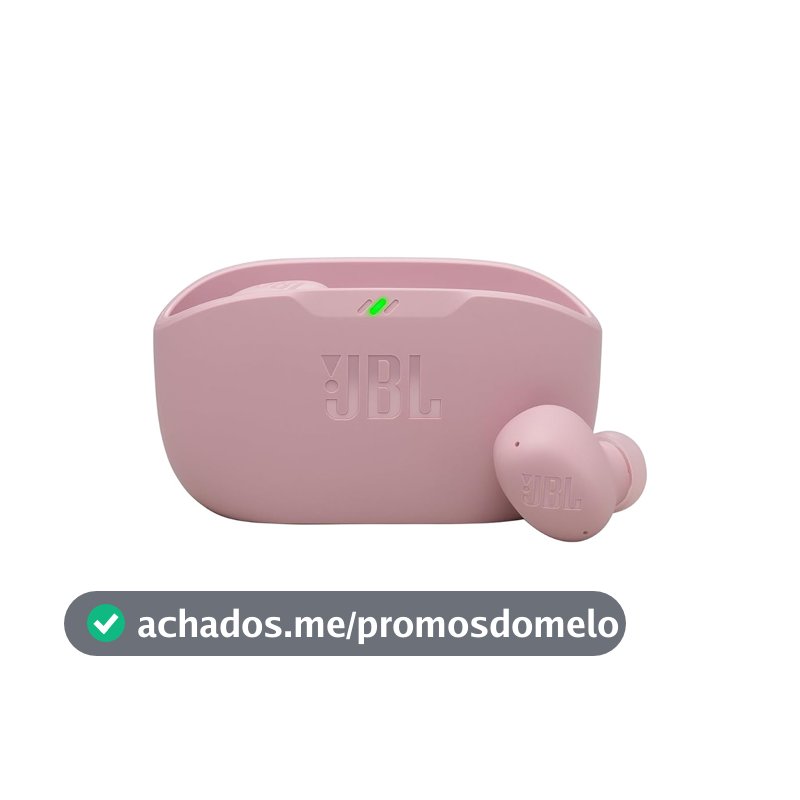 JBL, Fone de Ouvido Sem Fio, JBL, Bluetooth, Wave Buds 2, Intra Auricular, Sem Fio, Resistente À Água e Poeira - Rosa