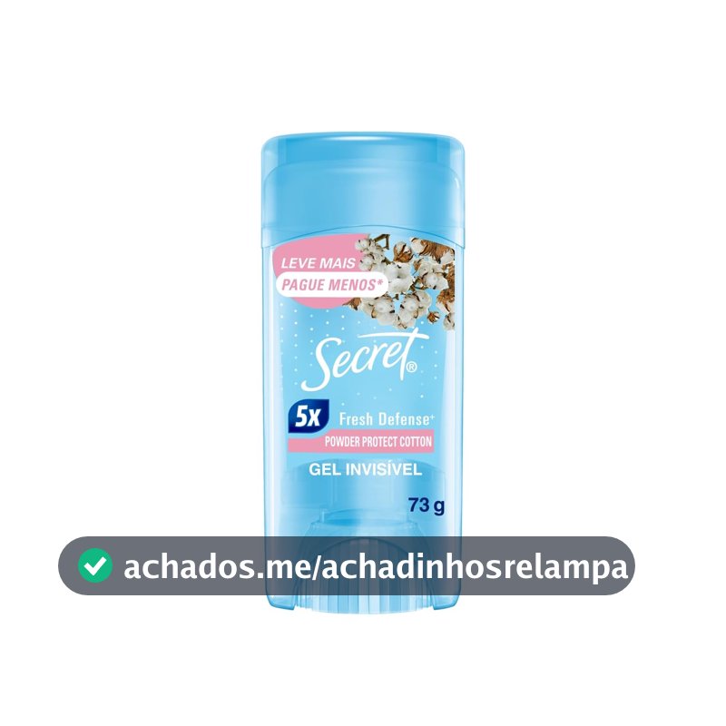 Secret Desodorante Antitranspirante em Gel Proteção de Algodão 73 g