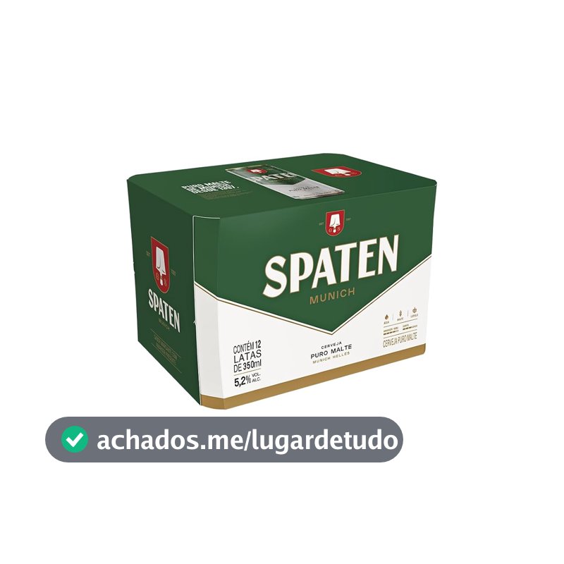 Cerveja Spaten, Puro Malte, Lata 350ml, Pack com 12 unidades