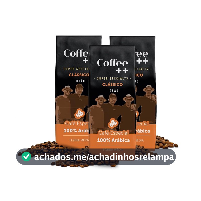 Coffee Mais │Café Super Especial em Grãos │ Clássico │100% Arábica │Torra Média │Pack 3 unidades de 250g