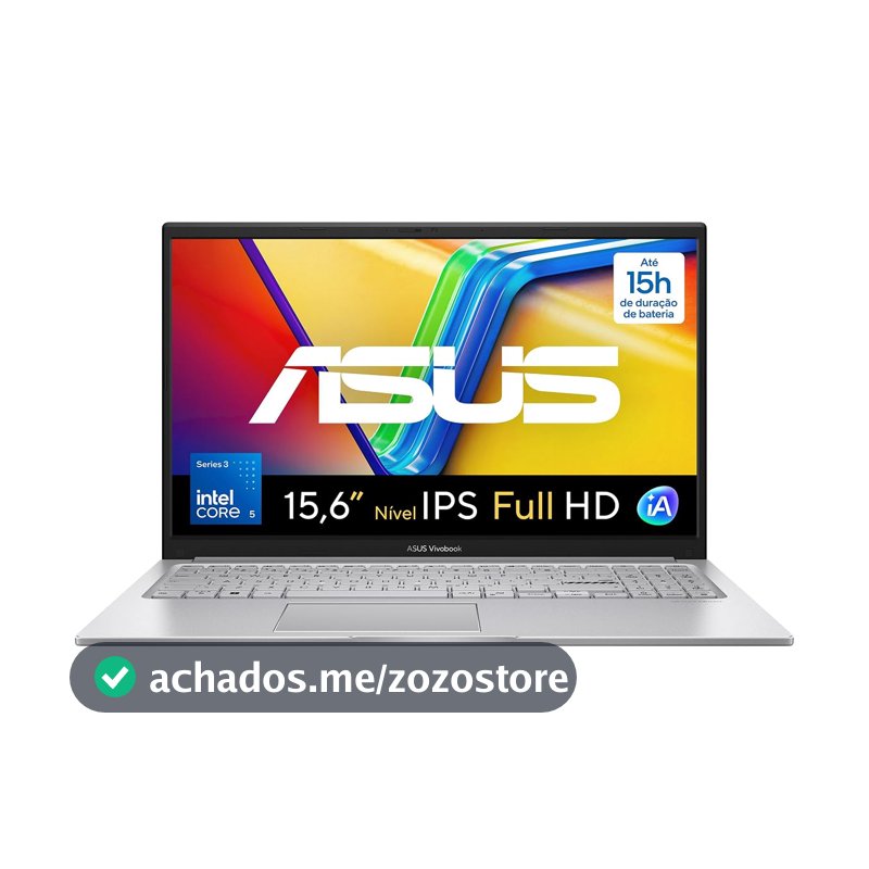 Notebook ASUS Vivobook 15, Intel Core 5, 8 GB, 512 GB SSD, W11 Home, 15.6'' FHD, Cool Silver - X1504MA-BQ244W