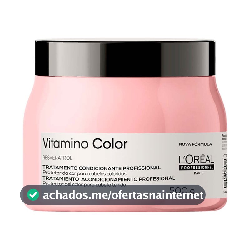 L'Oréal Professionnel Máscara de Tratamento Vitamino Color, Protege e preserva a cor do cabelo, Aumenta o Brilho e a Vibração da Cor, Hidrata e Desembaraça, Para cabelos com coloração