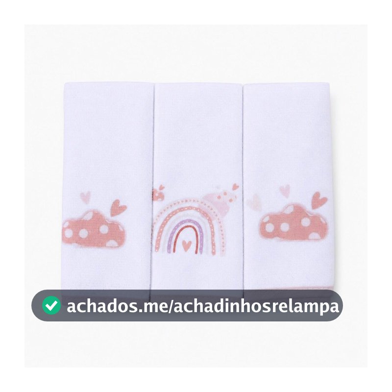 Pano Boca Felpa Kit 3 Unidades Sublimado Bebê Enxoval Maternidade Amamentação Higiene Desenho Exclusivo Presente