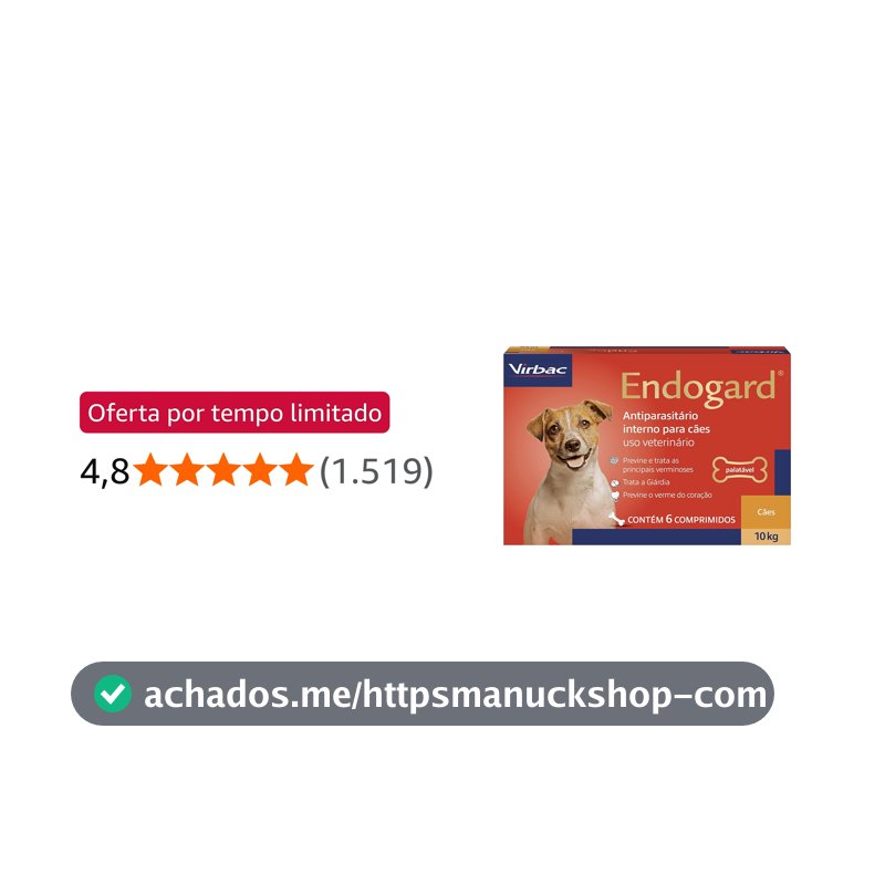 Virbac Endogard Vermífugo para Cães até 10 kg com 6 Comprimidos