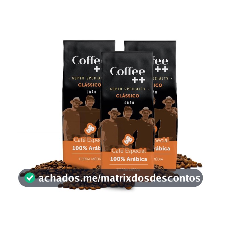 Coffee Mais │Café Super Especial em Grãos │ Clássico │100% Arábica │Torra Média │Pack 3 unidades de 250g