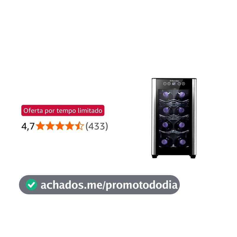 Adega Electrolux 8 garrafas Uma Porta Acabamento em Alumínio (ACB08)