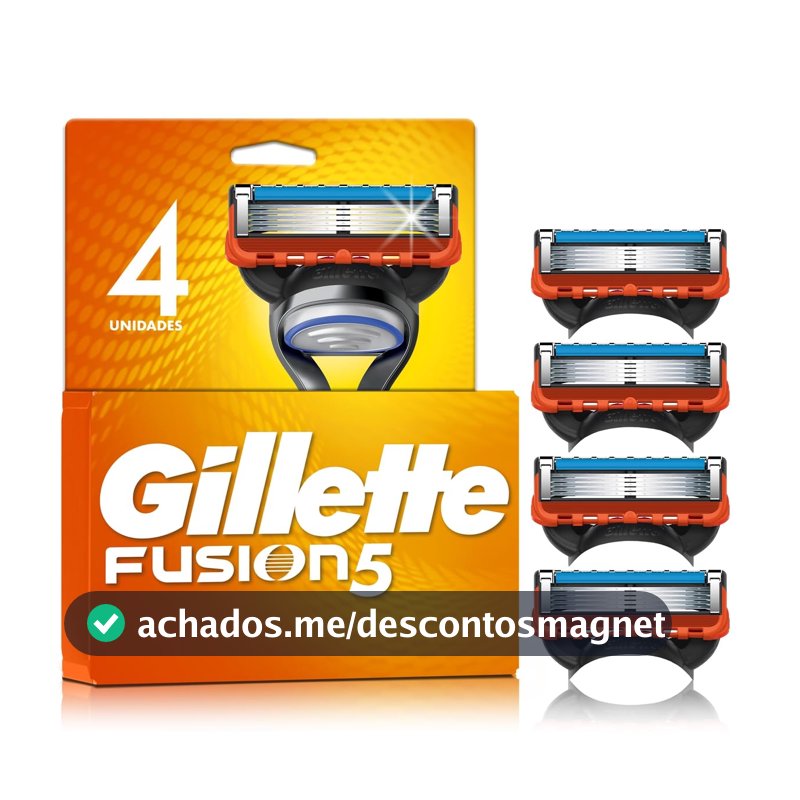 Gillette Fusion5 Carga para Aparelho de Barbear com 5 Lâminas 4 Unidades