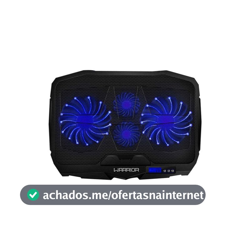 Cooler para Notebook Gamer com LED Azul e 4 Ventoinhas Warrior - AC332