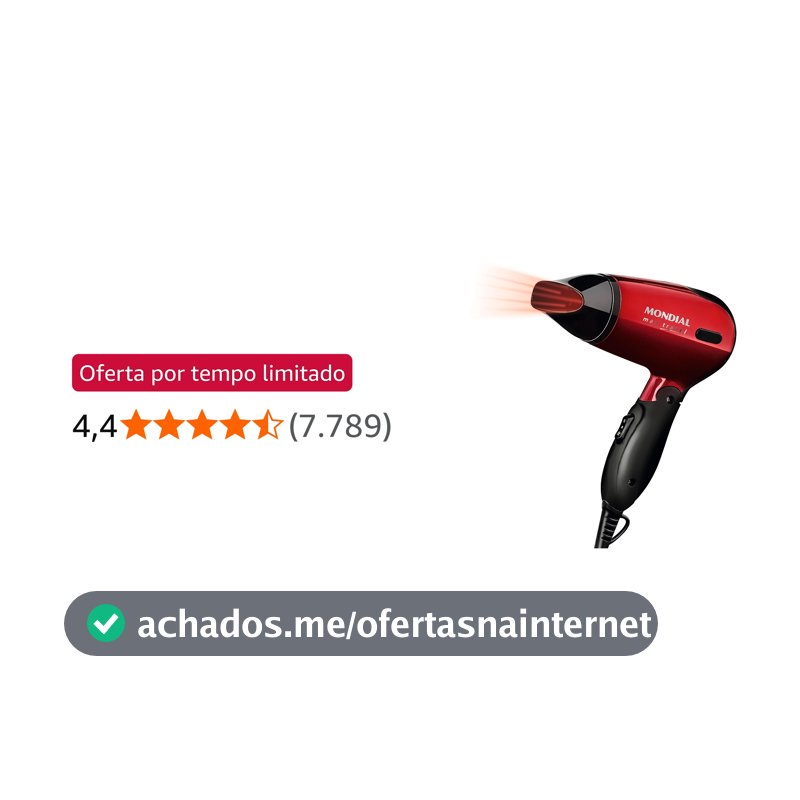 MONDIAL Secador, Max Travel, Bivolt, Preto/Vermelho, 1200W - SC-10