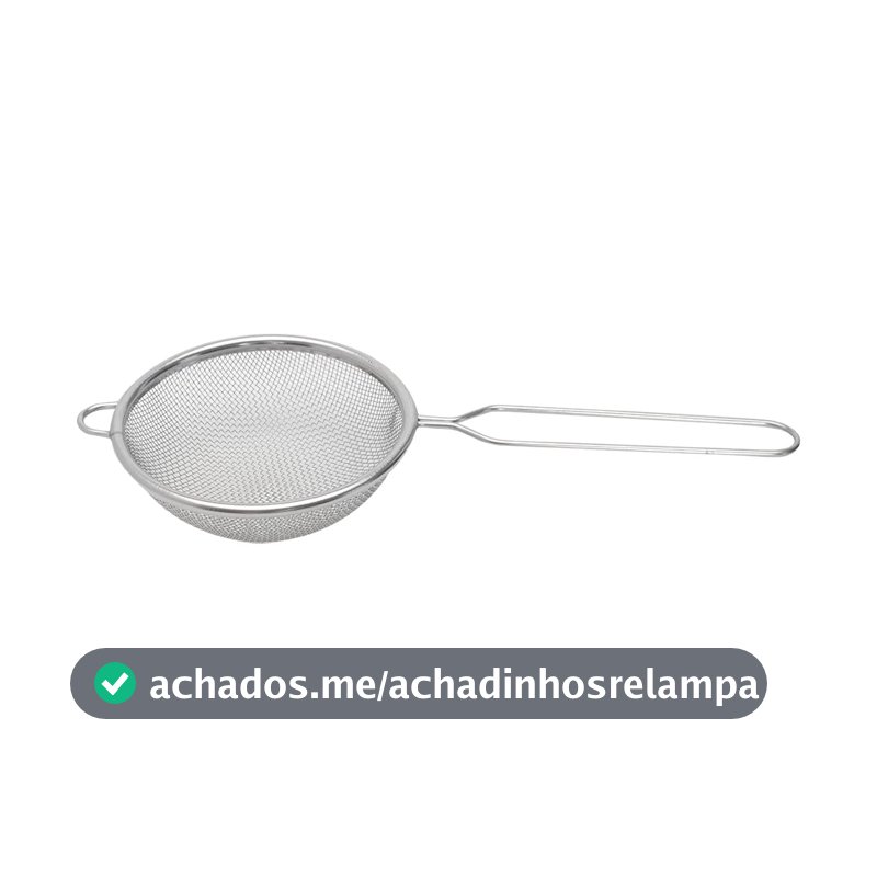 Peneira de Aço Inoxidável Mimo Style, 10 cm, com Suporte para Panelas, Malha Fina, Multiuso para Cozinha