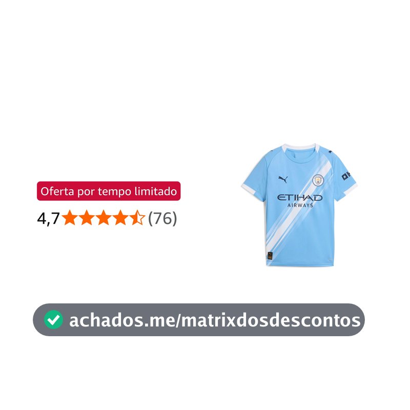 Camisa Puma Manchester City 25/26 Home Juvenil