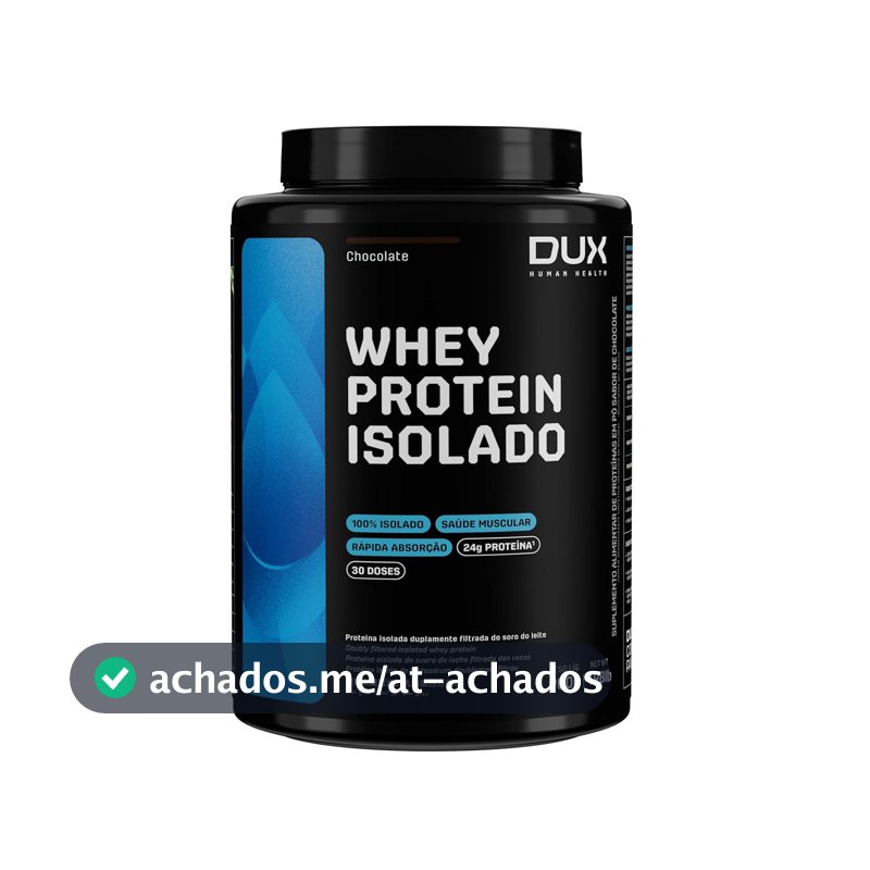 Whey Protein Isolado Chocolate Pote 900g – Contribui para os Resultados e Auxilia a Recuperação Muscular – Dux Human Health