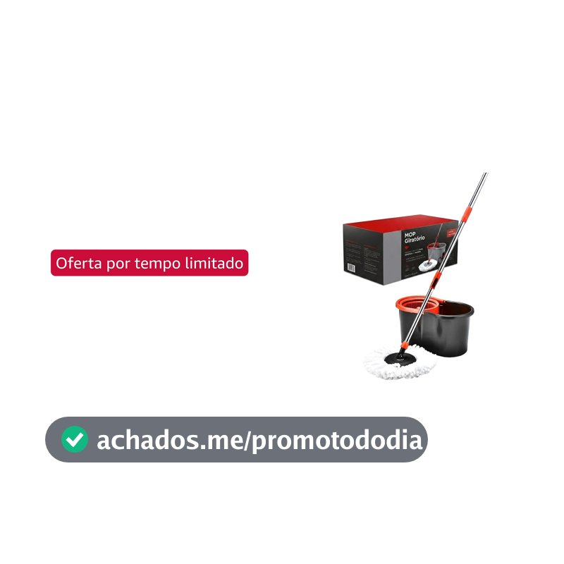 Mop Giratório 360º Balde Limpador Esfregão 8L Limpeza Geral Sem Esforço