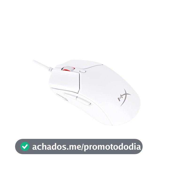Mouse Gamer HyperX Pulsefire Haste 2 - Design Super Leve de 53g, Sensor de precisão HyperX 26K, Até 26000 DPI, 8000HZ, Cabo Ultraflexível, Branco (6N0A8AA)