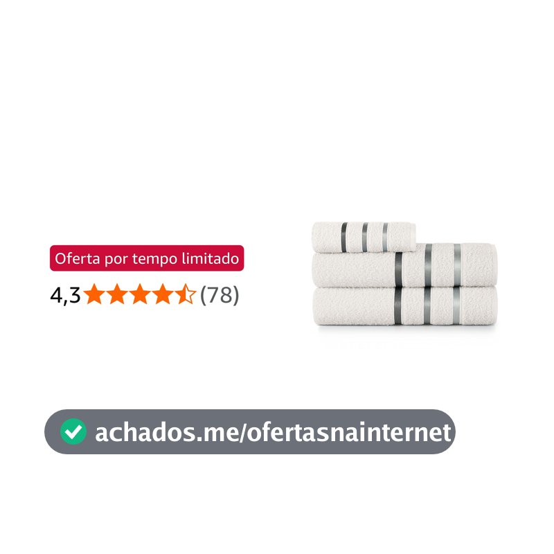 Teka Dry Jogo de Toalha 3 Peças 100% Algodão Branco
