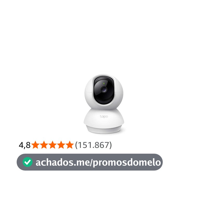 TP-Link Tapo C200, Camera de Segurança Wi-Fi 360º, 1080p Full HD, Visão Noturna, Audio de duas vias, Detecção de Movimentos, Trabalha com Alexa, 512G, Armazenamento na Nuvem