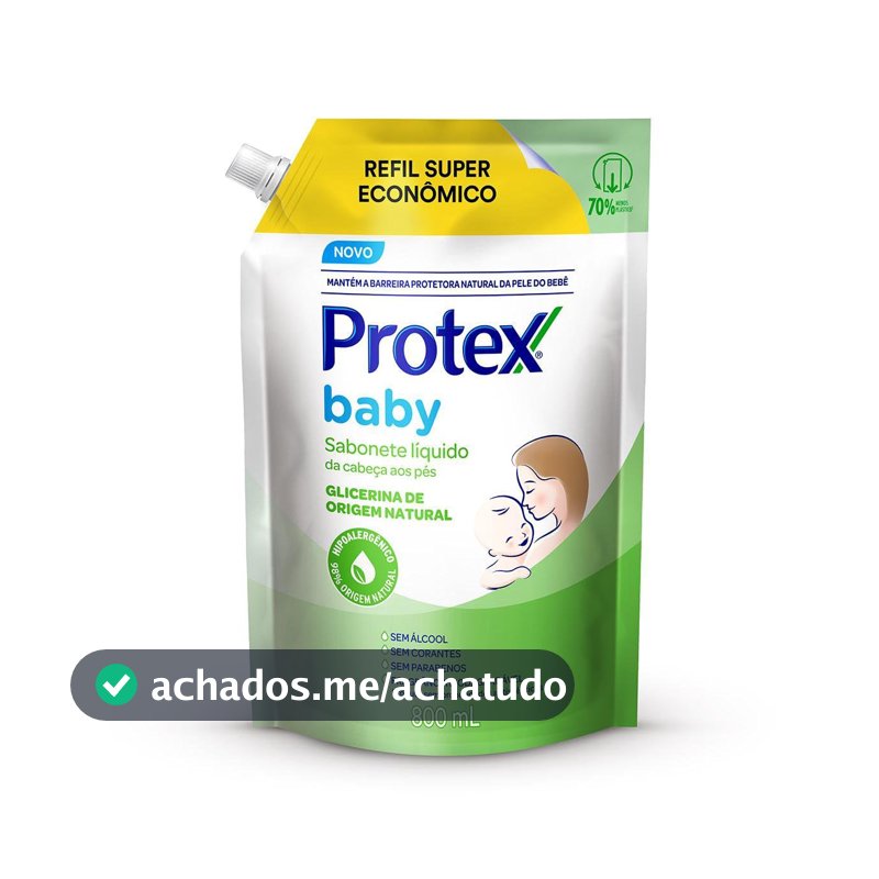 Protex Baby Glicerina Natural Sabonete Líquido Refil, 800ml