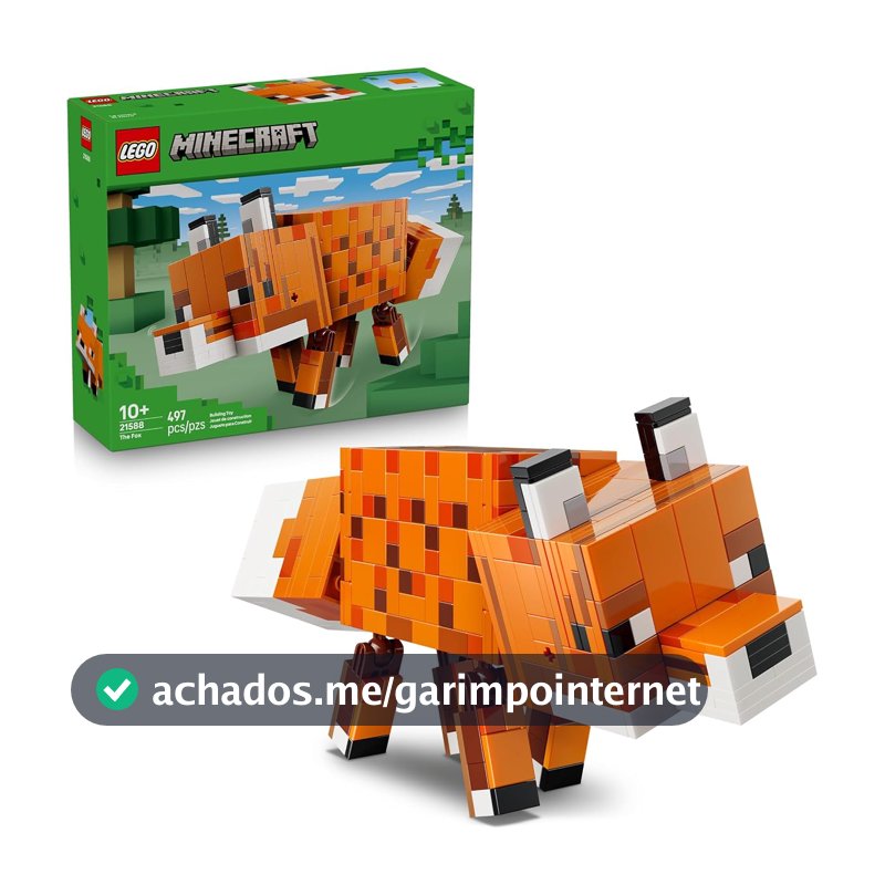 LEGO Minecraft A Raposa, Brinquedo de Decoração para Jogos 21588