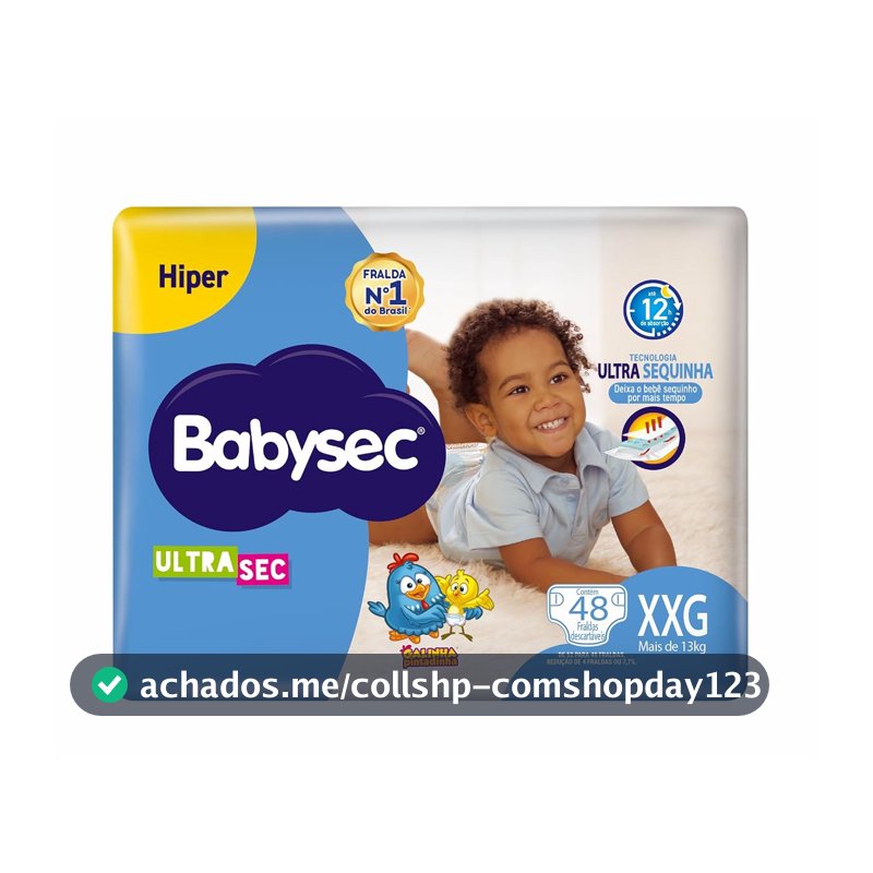Fralda Babysec Galinha Pintadinha Ultrasec, Tamanho XXG, 48 Unidades