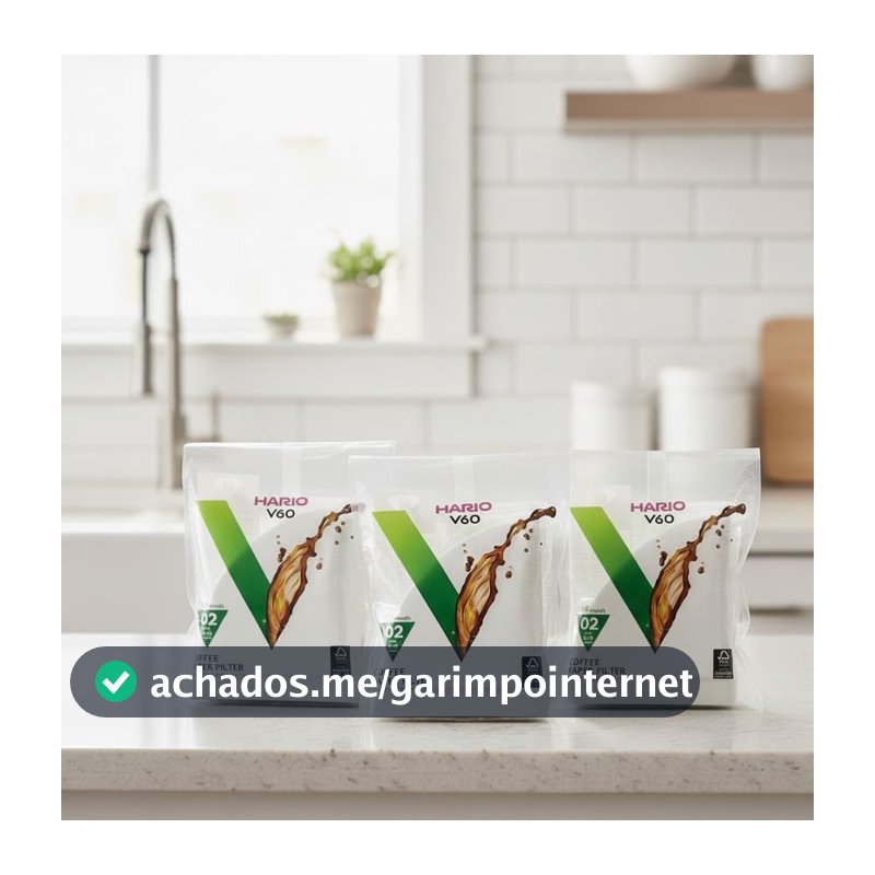 Hario Filtro De Papel para Coador de Café Branco V60 Tamanho 02 Com 300 Unidades Original Japão