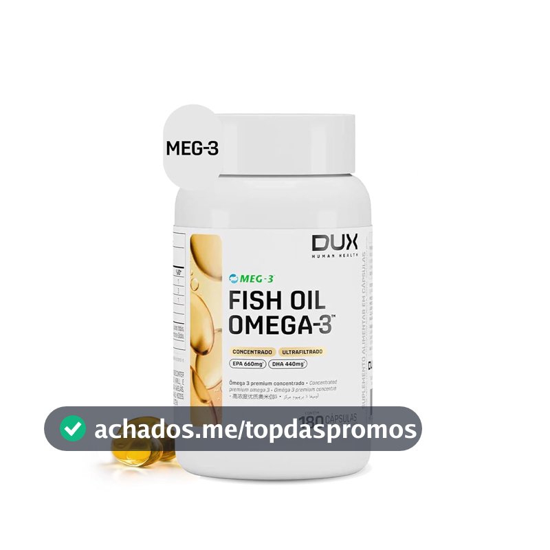 DUX HUMAN HEALTH Fish Oil Ômega‑3 180 Cápsulas – Suplemento com EPA e DHA, Ultra Concentrado