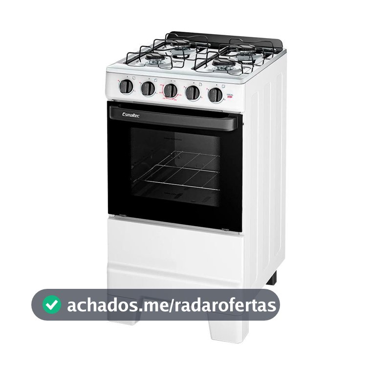 Fogão Esmaltec 4 Bocas Ideal Pop com Mesa em Inox, Acendimento Manual, 50 Litros, Bivolt