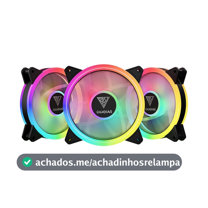 GAMDIAS Kit com 3 fans Aeolus M2-1203 LITE RGB 120mm