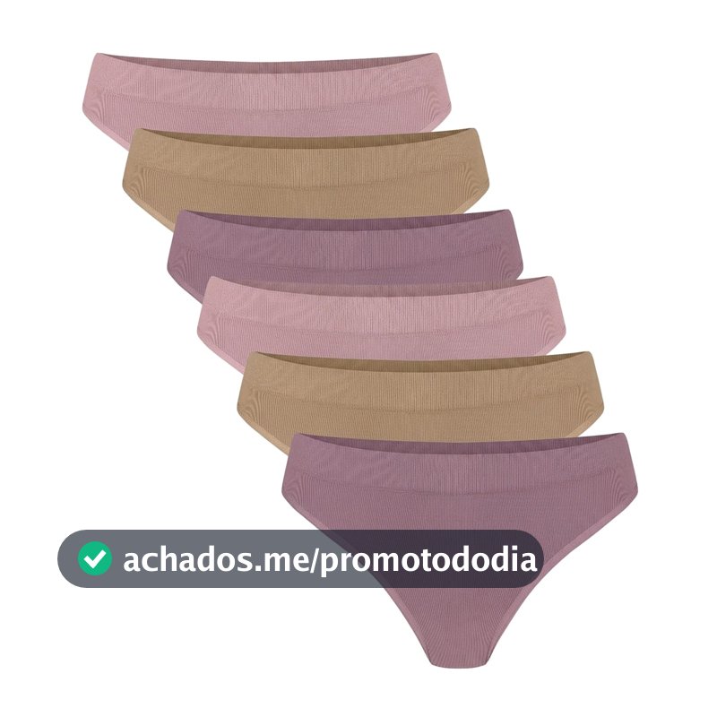 Kit 6 Calcinhas Trifil Modelo Biquíni Poliamida Forro Algodão