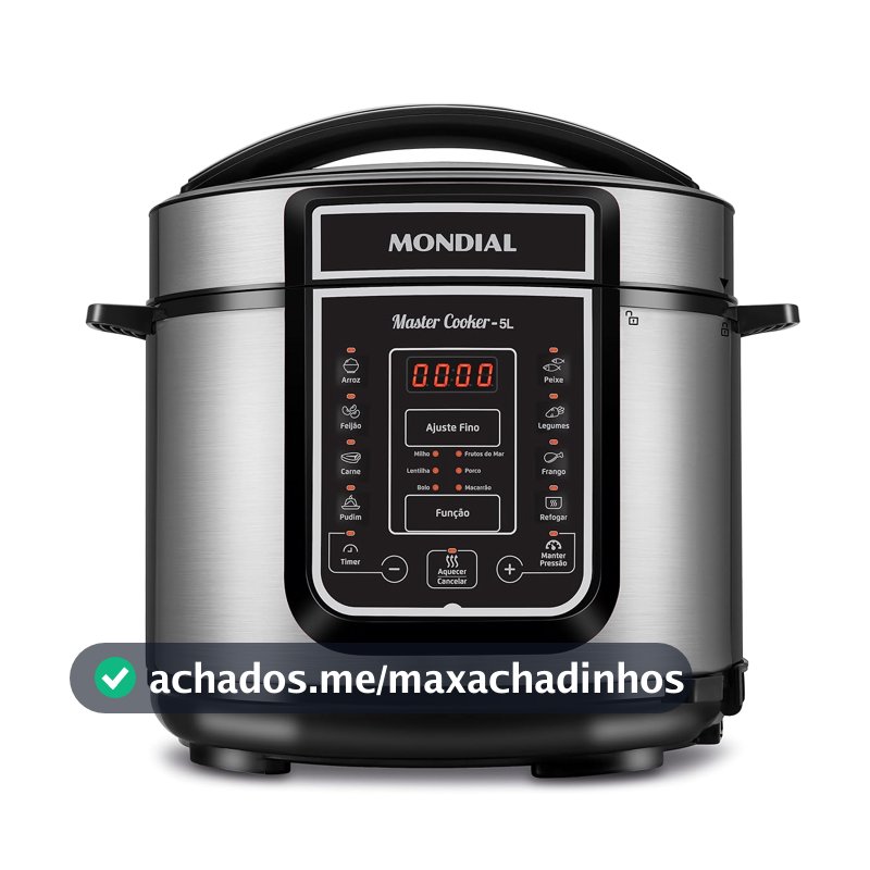 MONDIAL Panela de Pressão Digital, Master Cooker - 5L, 220V, Preto, 900W - PE-38