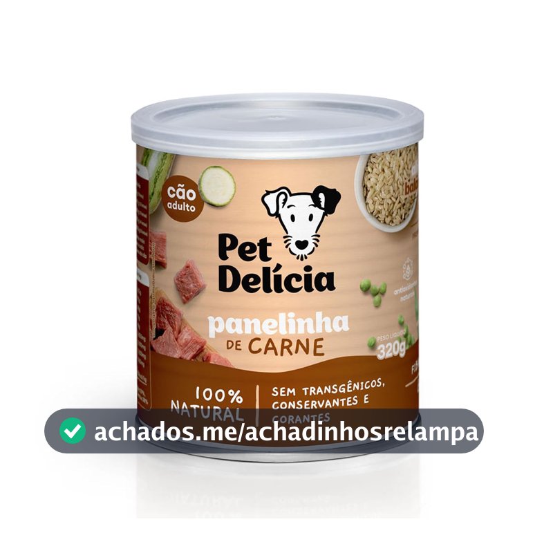 Pet Delícia Panelinha de Carne 320g, Ração Úmida para Cães