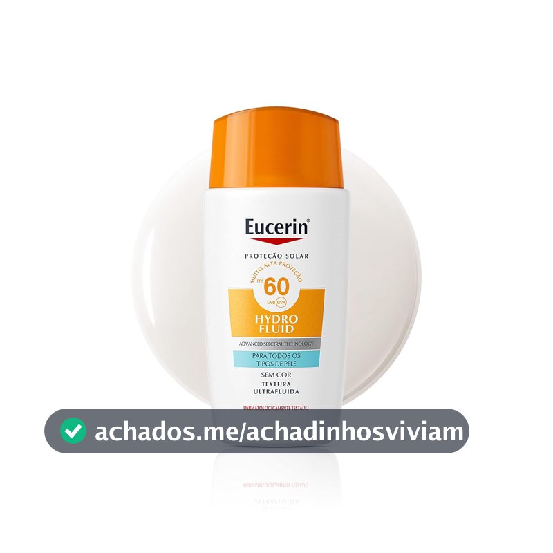 EUCERIN Protetor Solar Facial Ultra Fluido FPS 60 50ml, Hydro Fluid, Antioleosidade, Antioxidante, Rosto, Proteção UVA, UVB e Luz Visível