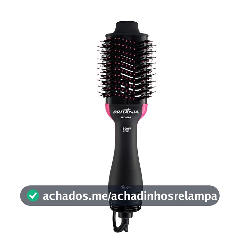 Britânia Escova Secadora BEC02PR Bivolt 4 em 1 1300W Plástico Rosa/Preto