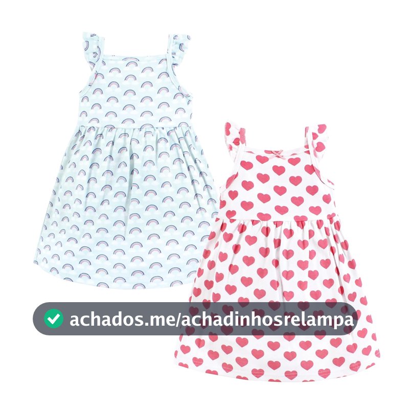 Luvable Friends Hudson Baby, vestidos sem mangas, pacote com 2