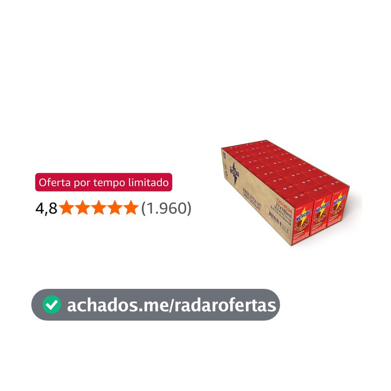 Nescau Bebida Láctea 180ml caixa com 27 unidades