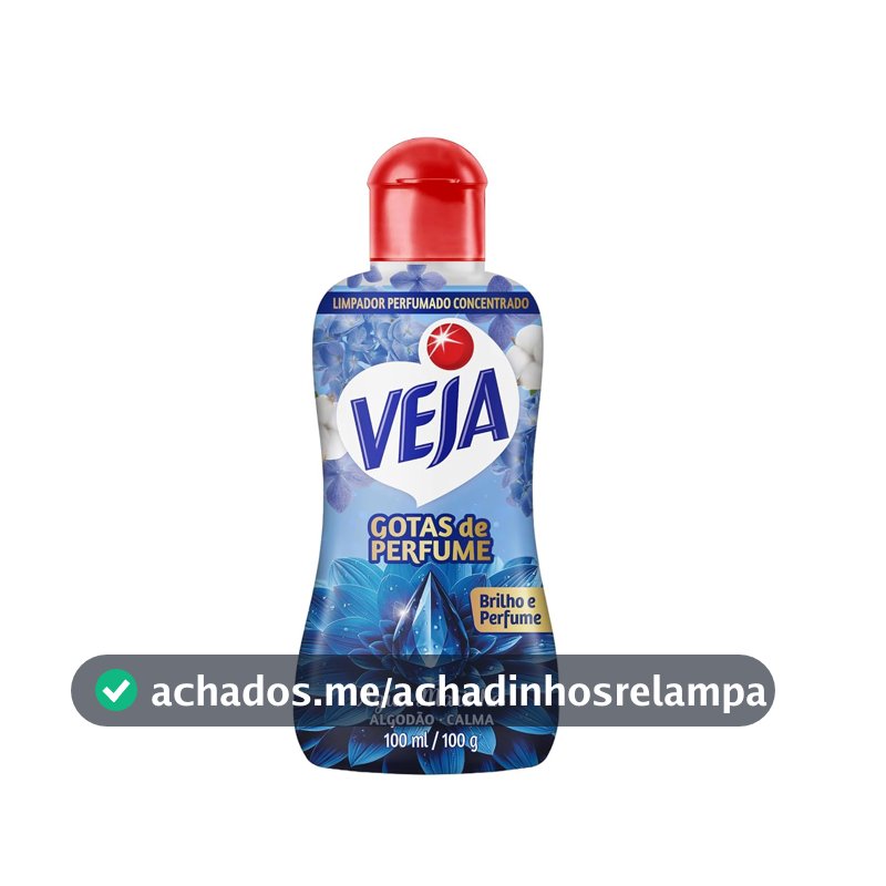 Veja Gotas de Perfume Água Marinha Algodão Limpador Perfumado Concentrado 100 ml
