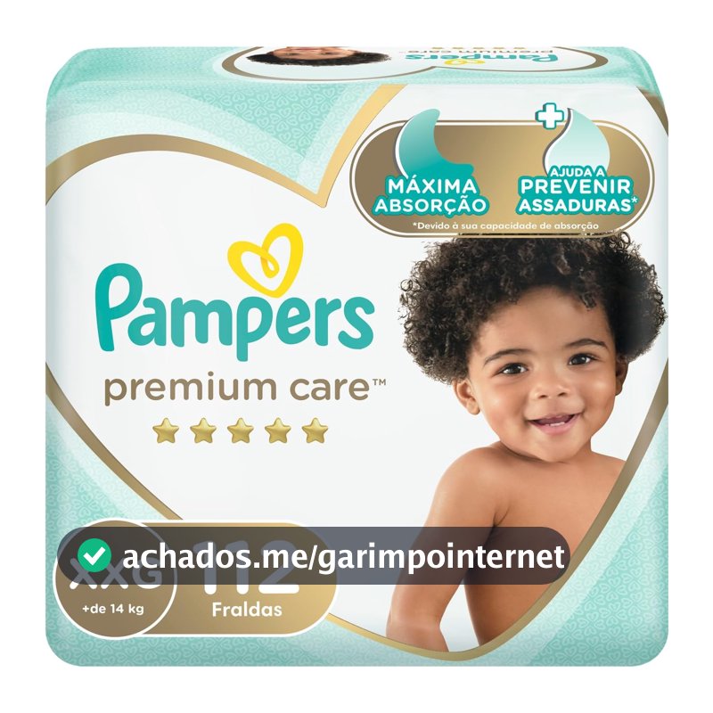 Fralda Pampers Premium Care XXG - 112 fraldas