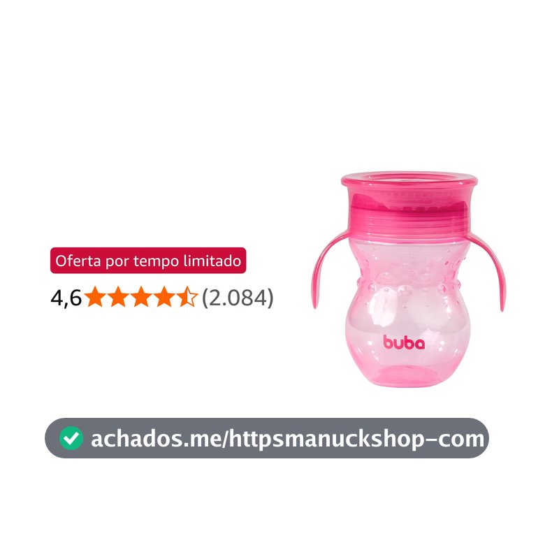 Buba Copo 360º Com Alça Rosa Rosa