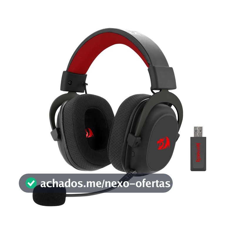 Headset Gamer Redragon Zeus Pro Preto Sem Fio 7.1 H510-PRO