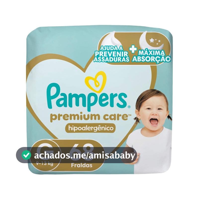 Fralda Pampers Premium Care Tamanho G 68 Unidades