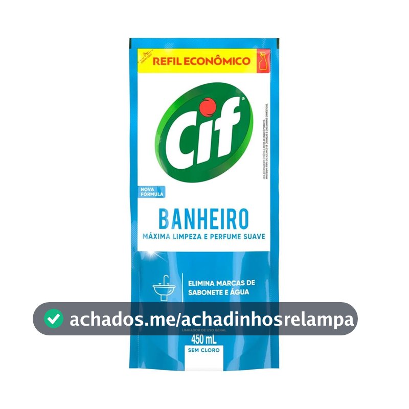 Limpador Especialista Cif Banheiro Sem Cloro 450 ml Refil Econômico