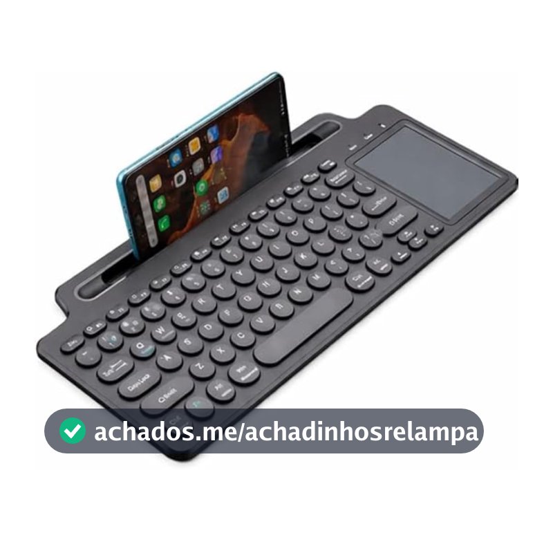 Teclado Sem Fio com Touch Pad, Modo Duplo Bluetooth e Wireless 2.4 GHz, compatível com Smart TVs, Notebooks, Tablets, PCs e Smartphones